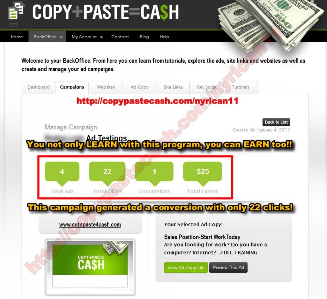 Earn While You Learn with the Copy Paste Cash Program