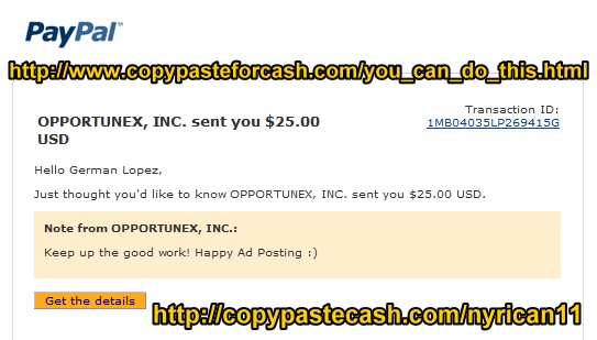 Commission Earned from Copy Paste Cash - Earn While You Learn